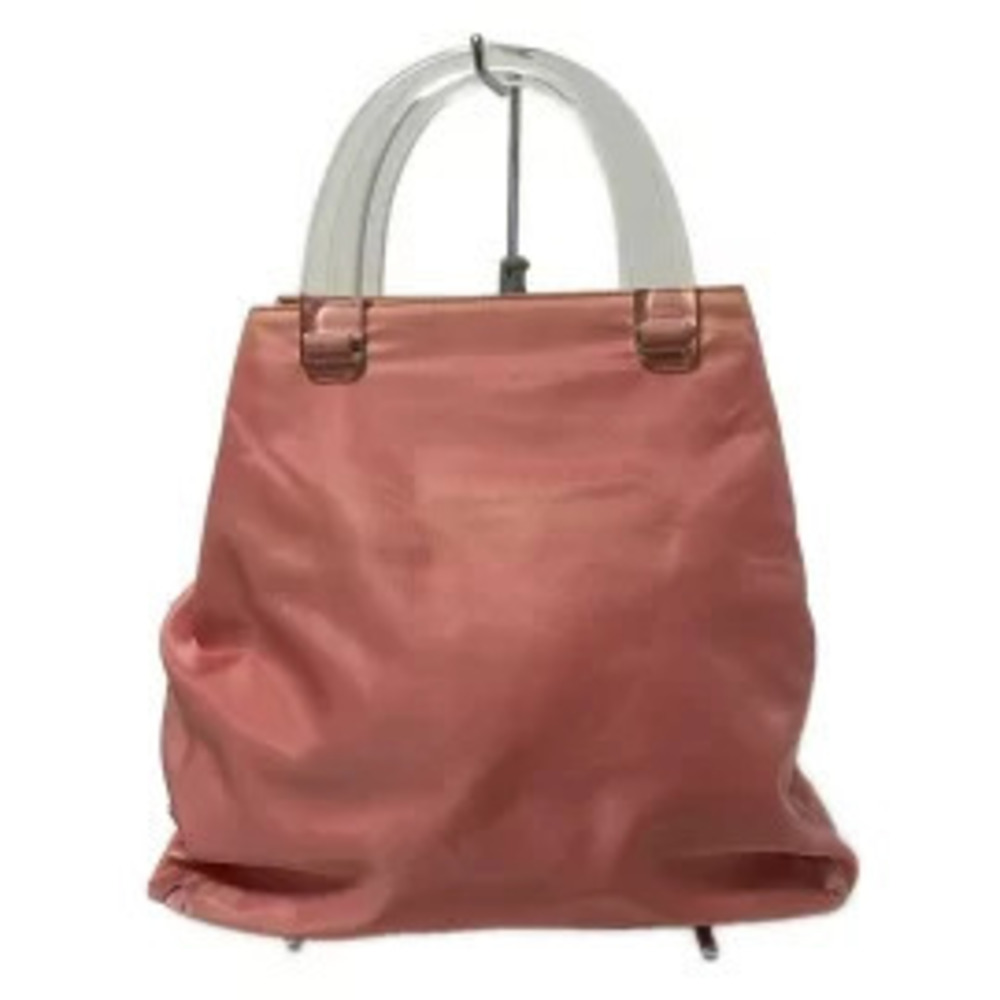Prada tote bag handles pink clear
